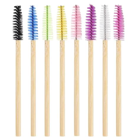 Pcs Eyelash Mascara Wands Disposable Eco Friendly Bamboo Handle