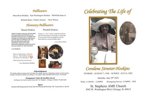 Coralene Streeter Hoskins Obituary | AA Rayner and Sons Funeral Homes