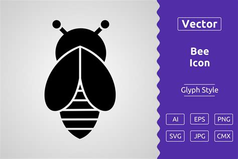 Vector Bee Glyph Icon Design Graphic By Muhammad Atiq Creative Fabrica