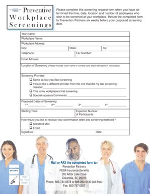 Fillable Online Eip Sc Workplace Screening Request Form Eip Sc Fax