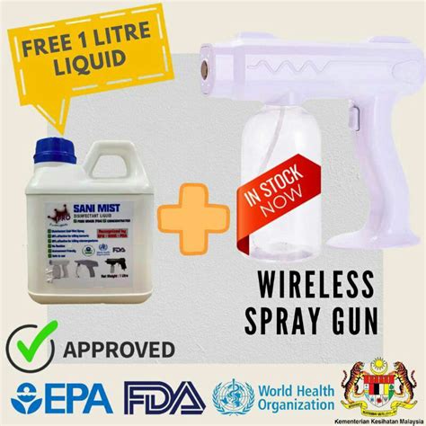 WIRELESS Blue Light Nano Spray Gun C W 1 Litre SaniMist New Generation