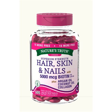 Natures Truth Hair Skin Nails With Collagen Argan Oil And Coconut Oil