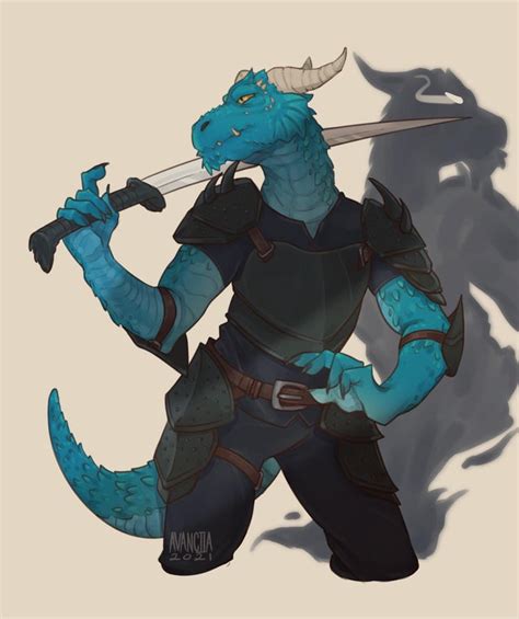 [oc] Opal Winward Dragonborn Fighter Commission Characterdrawing