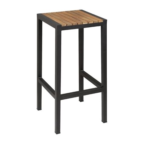 Tabourets De Bar En Acier Et Acacia Lot De Bolero Fourniresto