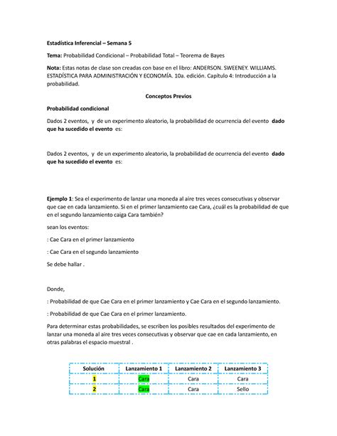 Probabilidad Total Teorema De Bayes Estad Stica Inferencial