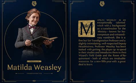 Hogwarts Legacy Professor Matilda Weasley Deltia S Gaming