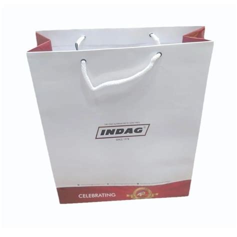 White Base Custom Printed Carry Bag For Gifting Capacity 5 Kg At