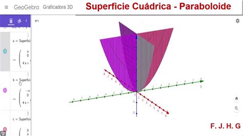 Superficie cuádrica Paraboloide Con Geogebra YouTube