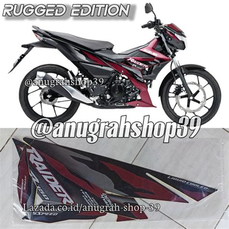 STIKER STRIPING POLET LIS SUZUKI SATRIA FU INJEKSI RAIDER 2024 MERAH