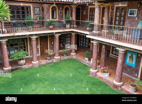 A Courtyard In The Colonial Style Casa Mexicana Hotel In San Cristobal