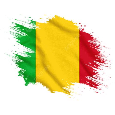 Mali Nova Escova De Bandeira Aquarela PNG Mali Bandeira Dia Mali