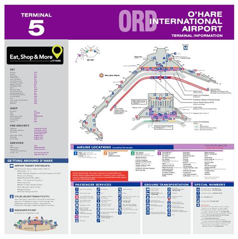 Printable Maps Chicago Ohare International Airport Ord