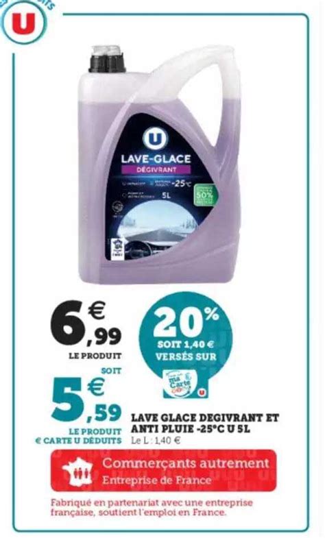 Promo Lave Glace Degivrant Et Anti Pluie C U Chez Super U