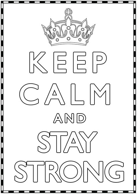 Keep Calm Crown Coloring Page Coloring Pages