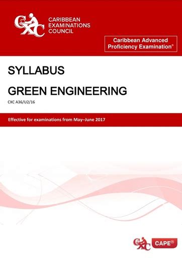 Cape Green Engineering Syllabus