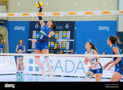 Francesca Villani Of Italy In Action During The Dhl Test Match Tournament Women’s Volleyball