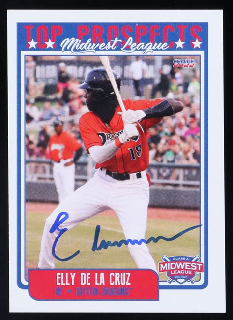 Elly De La Cruz Signed 2022 Choice Midwest League Top Prospects NNO