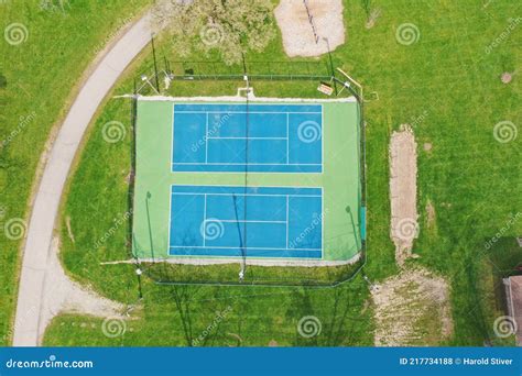 Aerial View Of Tennis Courts Stock Photo Image Of Scenic Activity