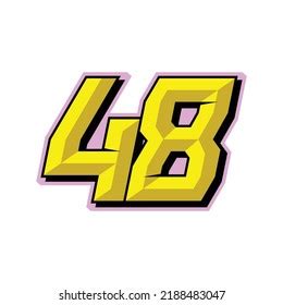 Number Vector Sports Racing Number 48 Stock Vector (Royalty Free) 2188483047 | Shutterstock