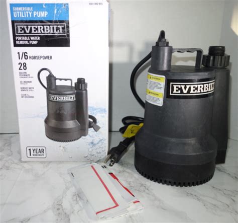 Everbilt SUP54 HD Plastic Submersible Utility Sump Pump 1 6 HP Portable