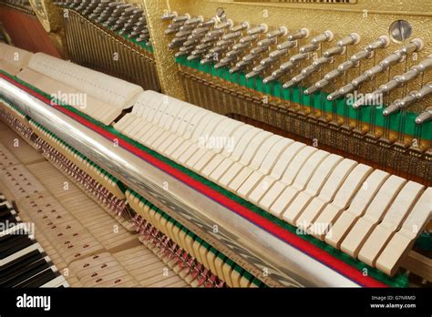 Diagonal View Of An Upright Piano Action Mechanism Keyboard Hammer