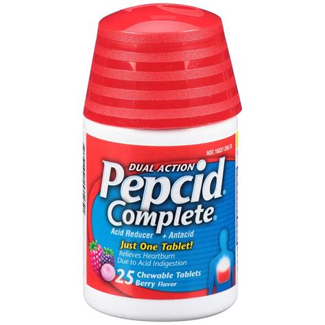 Pepcid (famotidine) Complete All-Day Heartburn Relief Tablets, Berry ...