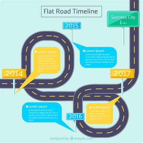 Free Vector | Infographic timeline concept with road