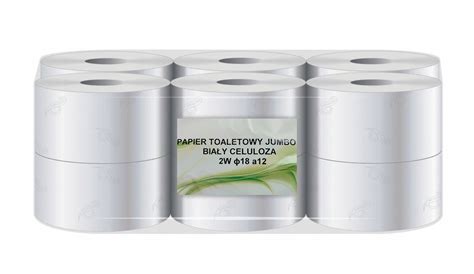 Papier toaletowy Jumbo celuloza 12szt biały Papier Jumbo Celuloza S180