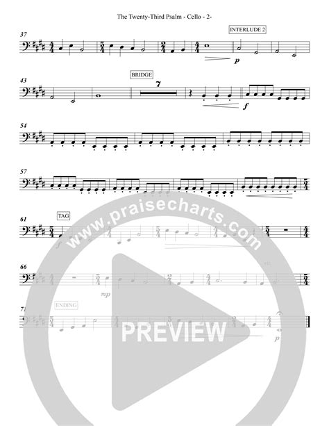 The Twenty Third Psalm Cello Sheet Music Pdf Grace Worship Praisecharts