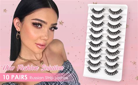 Glowingwin Cat Eyelashes Volume D Hybrid Natural Look Fake Russian