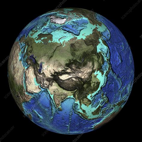 Earth's topography - Stock Image - E050/0665 - Science Photo Library