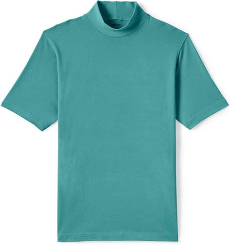 Lands End Mens Super T Short Sleeve Mock Turtleneck At Amazon Mens