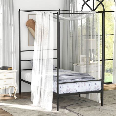 Twin Full Queen Size Metal Canopy Bed Frame With Slat Support Costway