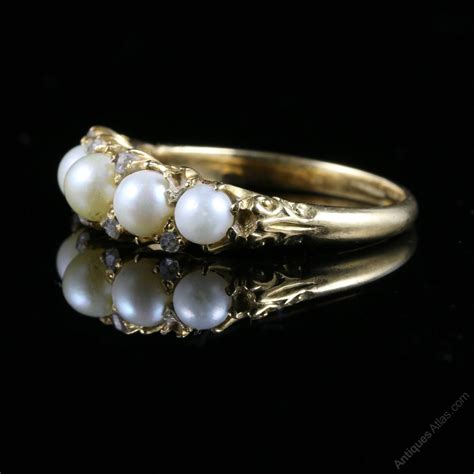 Antiques Atlas Victorian Pearl Diamond Ring Stone Pearl Ring