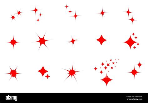 Set Of Red Starbursts Isolated Stock Vector Image And Art Alamy