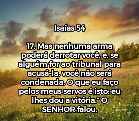 Isaías 54 17 Passagem da biblia Mensagem de esperança Palavra de deus