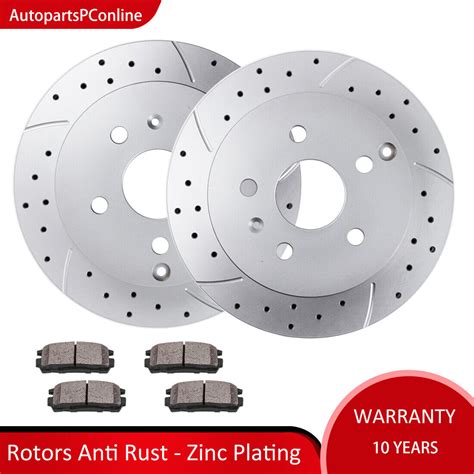 REAR DRILL Brakes Rotors Ceramic Pad For 2010 2017 Chevy Equinox GMC