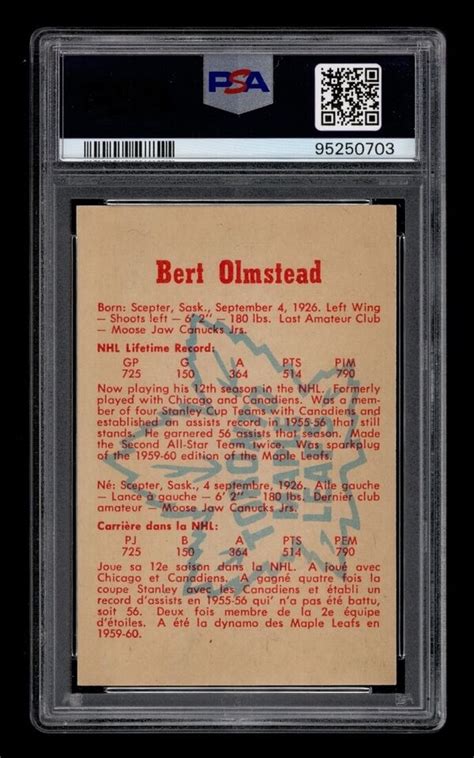 1960 61 Parkhurst Set Break 4 Bert Olmstead Psa 8 Nm Mt Ebay