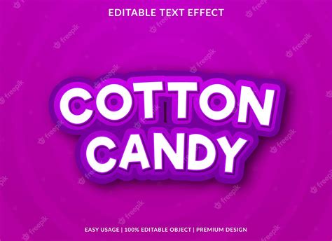 Premium Vector Cotton Candy Editable Text Effect Template Use For