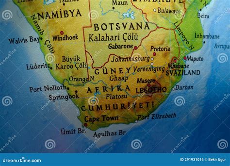 Africa Political Map With Colored Single States And Countries Stock