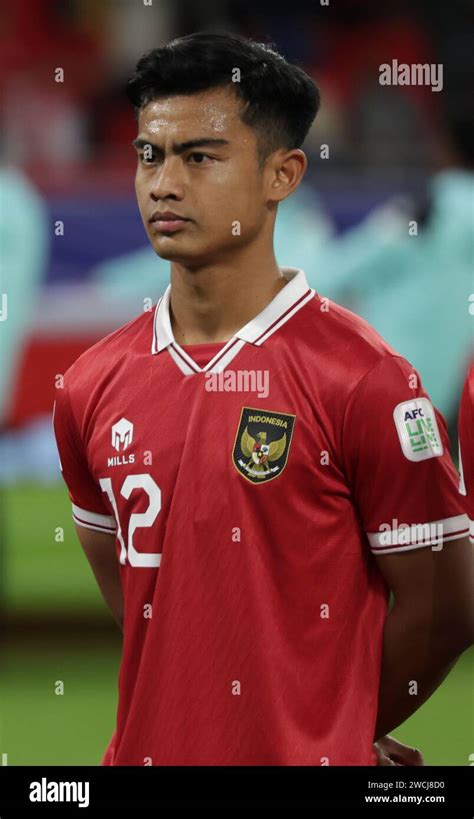 Qatar 15 January 2024 - Pratama Arhan of Indonesia headshot, head and ...