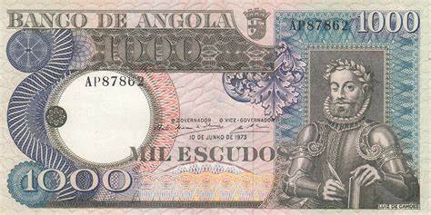 Billet Angola Escudos L De Camoes Cascade S Rie Ap