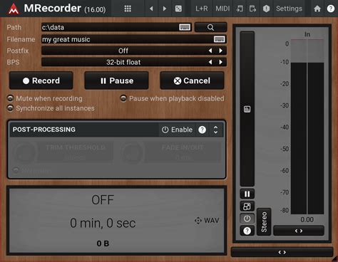 Mrecorder By Meldaproduction Utility Plugin Vst Vst Audio Unit Aax