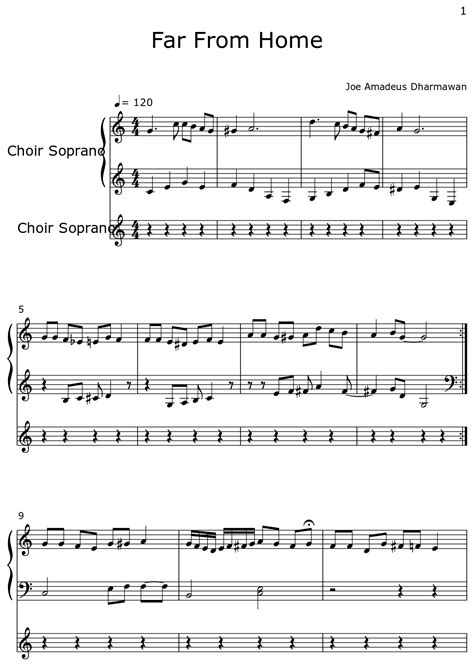 Far From Home Sheet Music For Choir Tenor