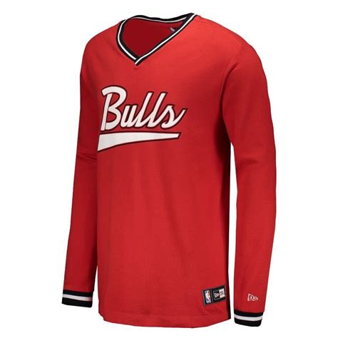 Camiseta New Era Nba Chicago Bulls Manga Longa Vermelha Futfanatics