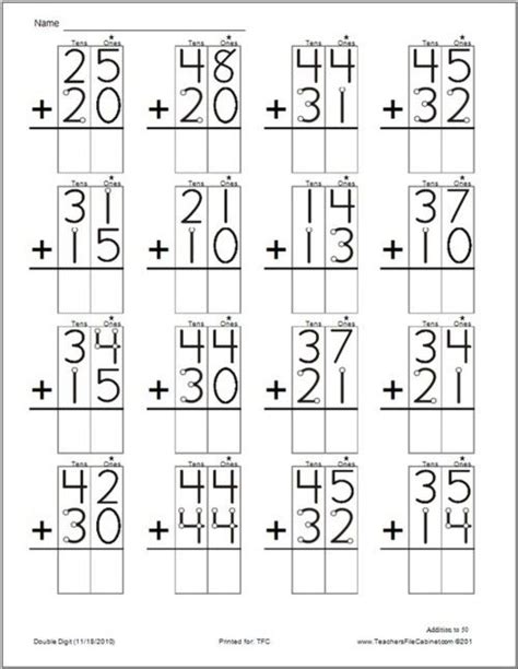 Adding By Tens Worksheets Adding 10's To Numbers Worksheets