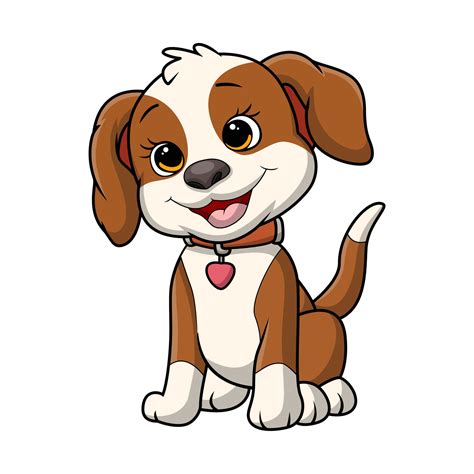 Cute little dog cartoon sitting 29583057 Vector Art at Vecteezy