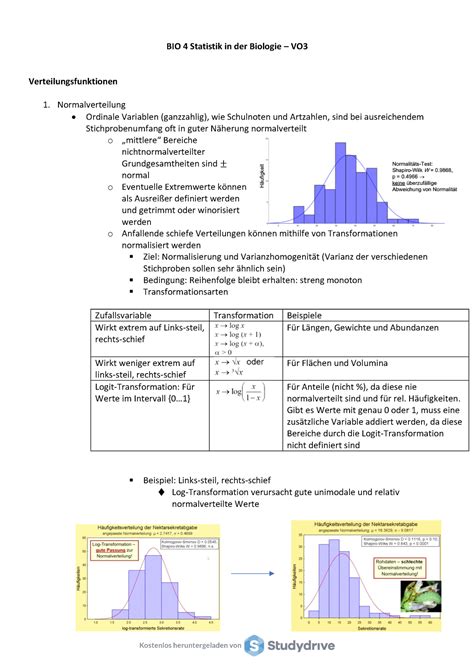 Bio Statistik In Der Biologie Vo Uni Wien Studocu