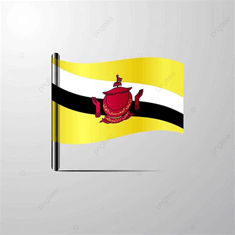 Brunei Flag Vector Art PNG Brunei Waving Shiny Flag Design Vector Up