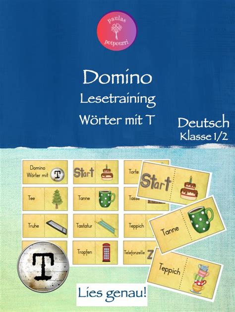 Domino Genaues Lesen Wörter mit T Unterrichtsmaterial in den Fächern